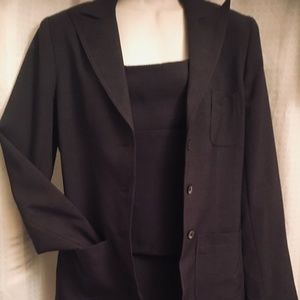 Bisou Bisou three piece skirt suit in charcoal